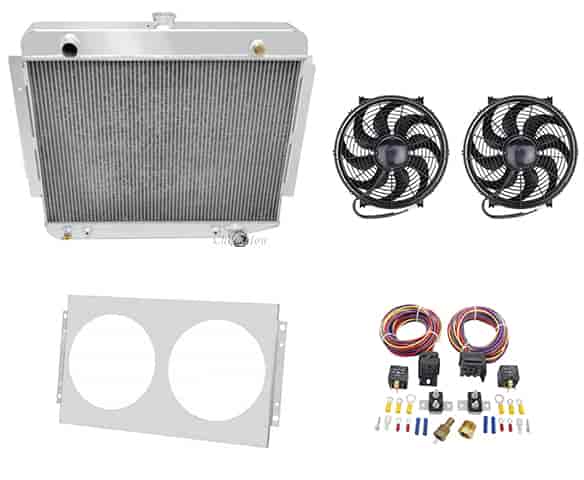 Radiator with Shroud and Fan Control Kit 1972-1979 Dodge D Series Truck