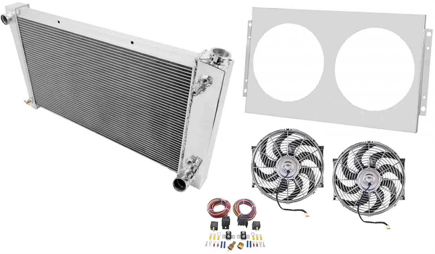 Radiator, Shroud and Fan Control Kit for 1967-1972 Chevrolet Truck (28 in. Core)