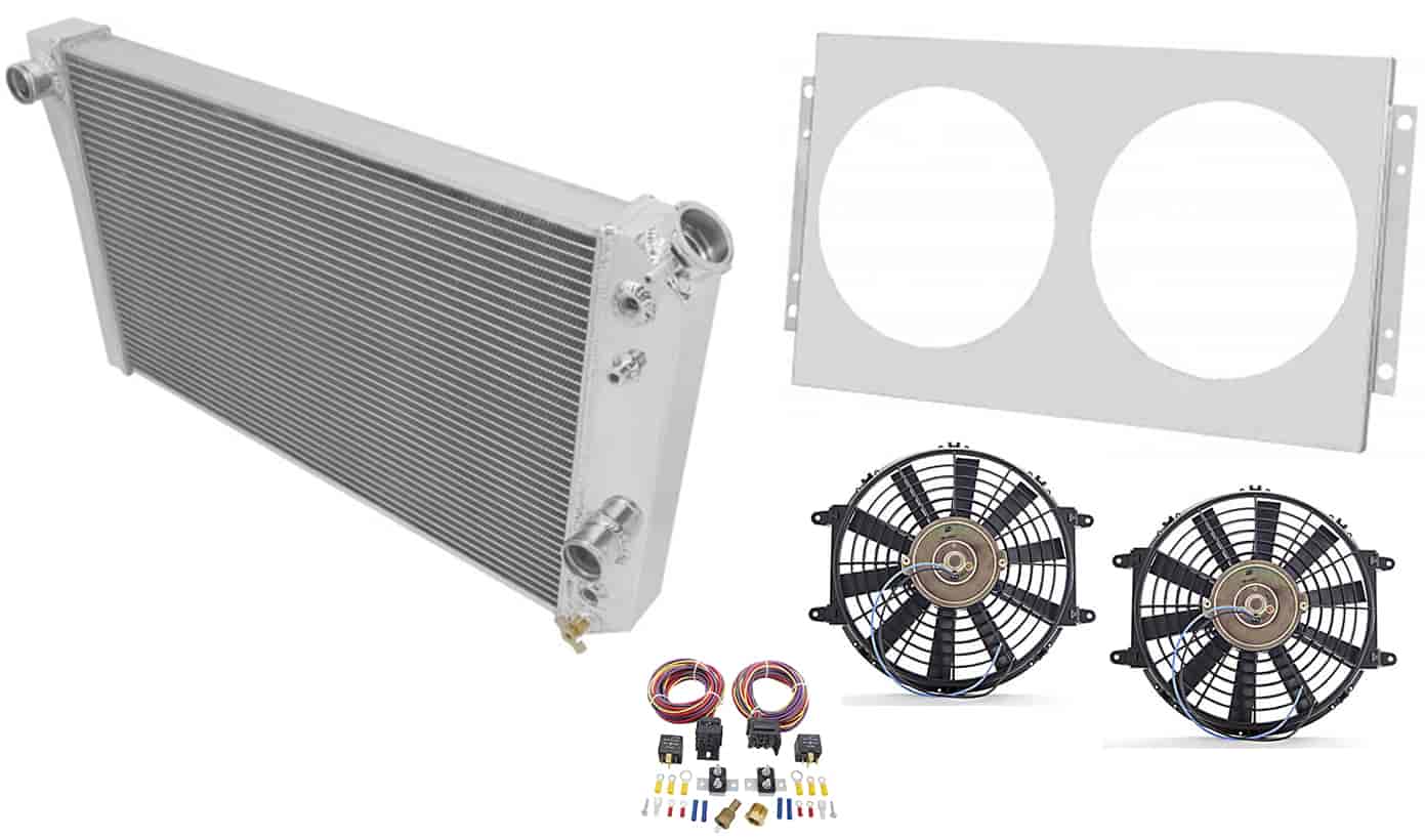 Radiator, Shroud and Fan Control Kit for 1984-1990 Corvette and S10 V8 Conversion
