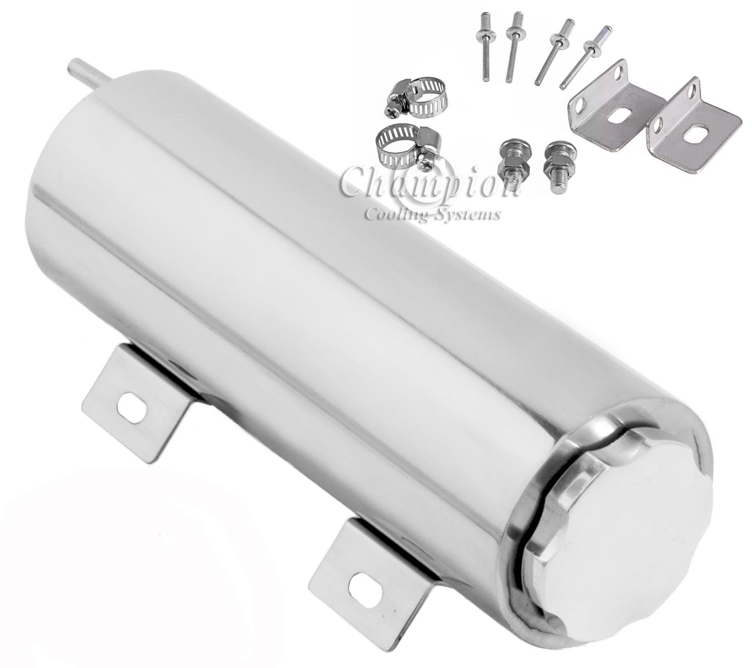 Radiator Overflow Tank 3 in. D x 10 in. L - Polished Finish
