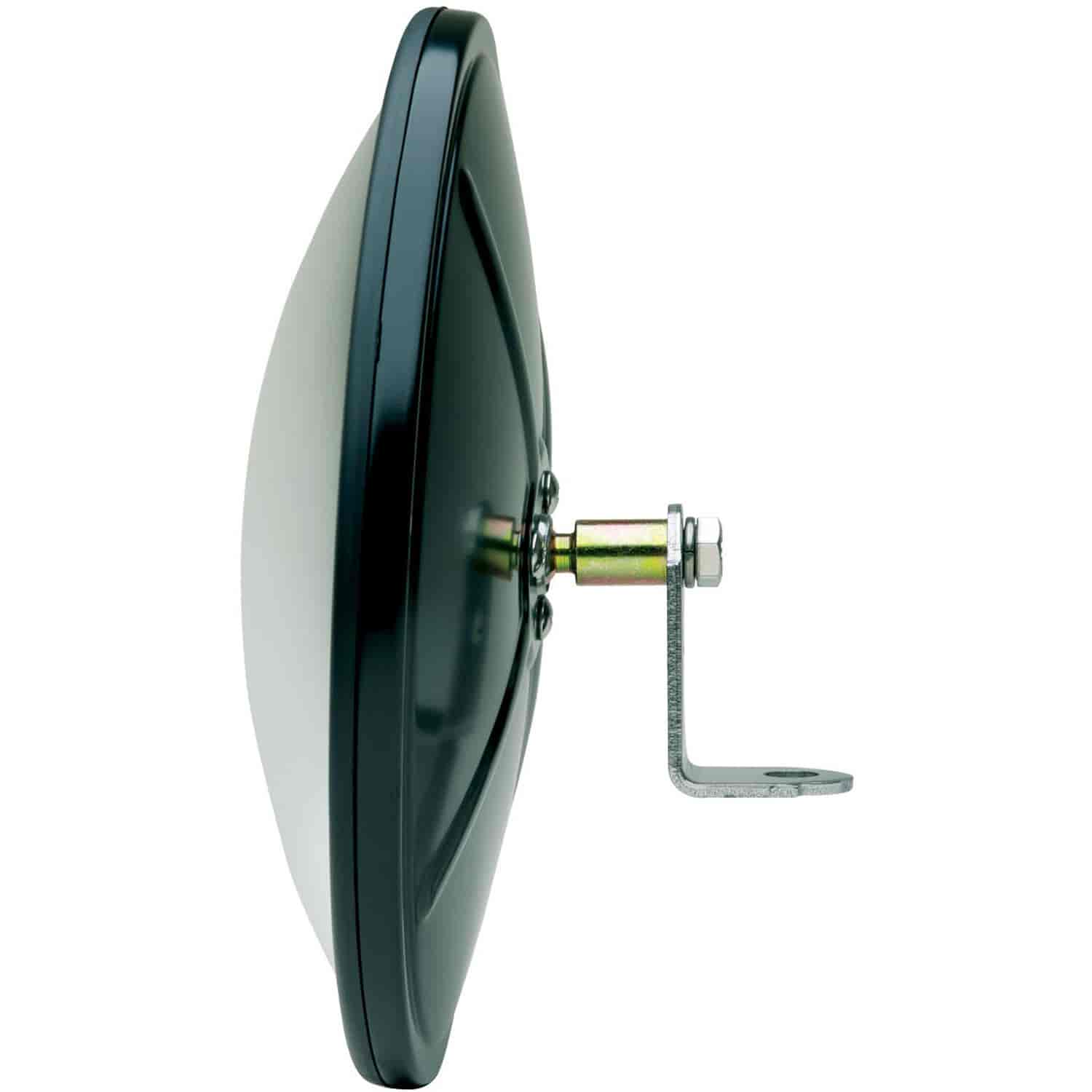 Clamp on Spot Mirror HD 8 1/2 round full bubble convex blk Easy Clamp-on Installation Convex Lens increases visibility.