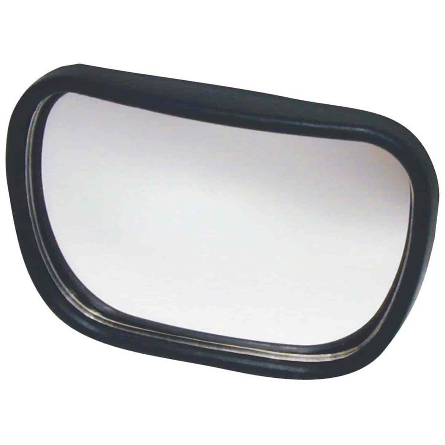 Spot Mirror 3 1/4 x 2 Wedge Easy Stick-on Installation Convex Lens increases visibility Includes adhesive tape for easy install.