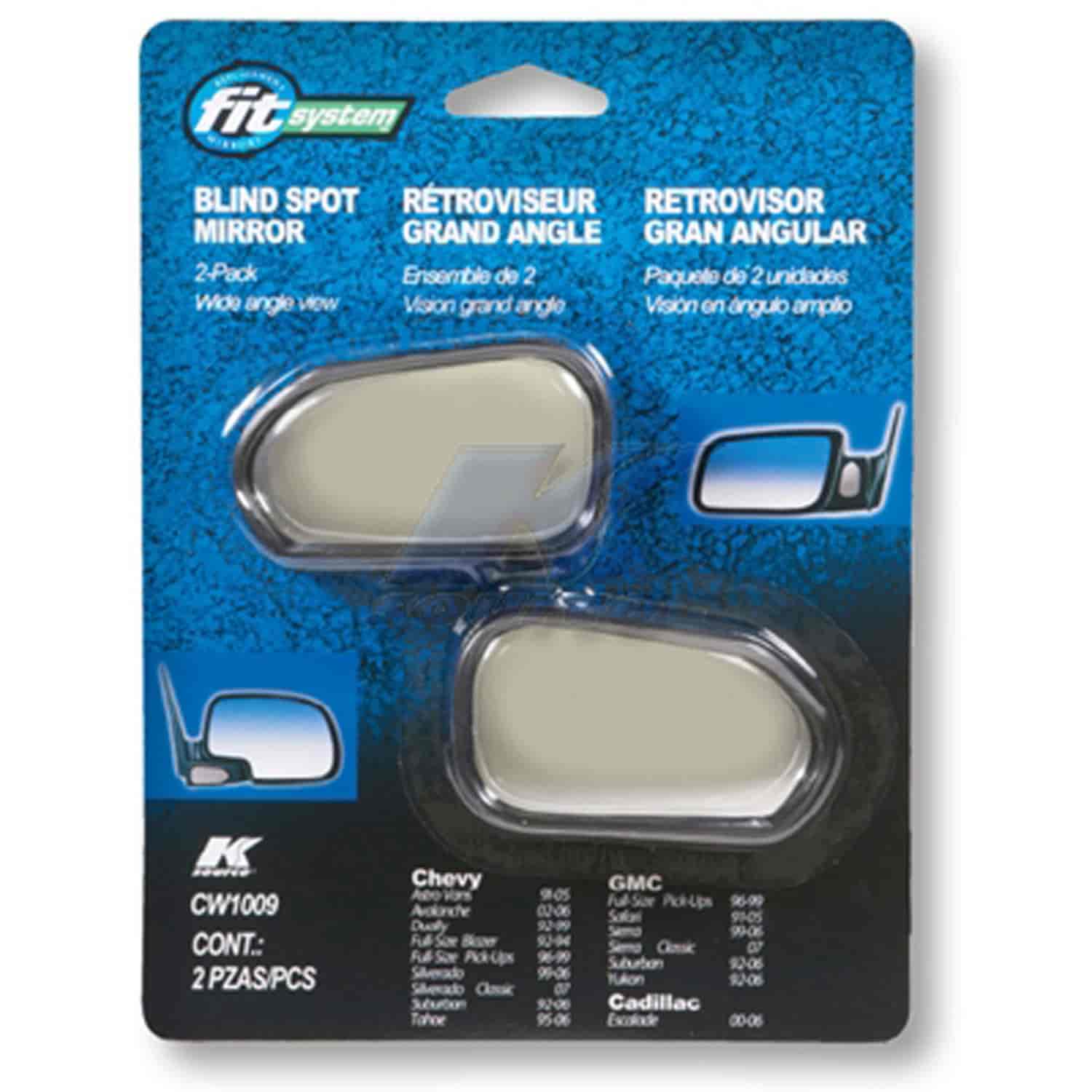 Custom Fit Spot Mirror Chevy Custom Spot Mirror 91 - 07 2 Pack Reduces Blind Spots Custom Designed f
