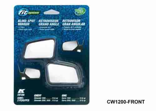 Chevy Custom Spot Mirror 14 - 16 Pair LH & RH. Optical Blue Lens to Reduce Glare. Custom Designed fo