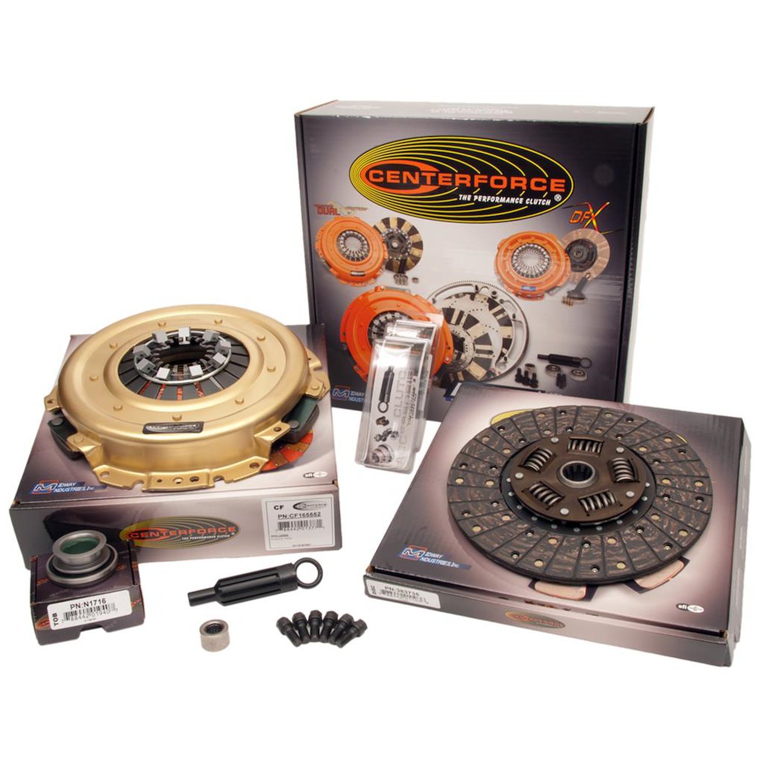 Centerforce I Clutch Kit Includes Pressure Plate, Clutch Disc, Throwout Bearing, Pilot Bearing, Bolts, Alignment Tool