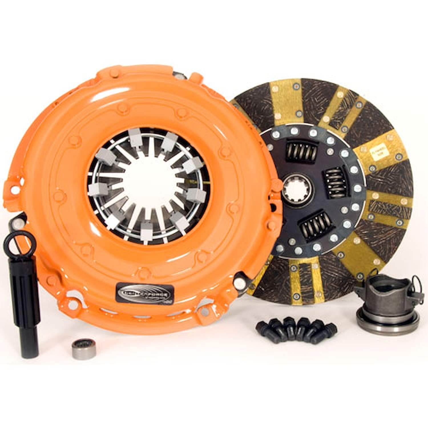 Dual Friction Clutch Kit Includes Pressure Plate, Disc, Pilot Bearing, Throw Out Bearing, Alignment Tool, Pressure Plate Bolts