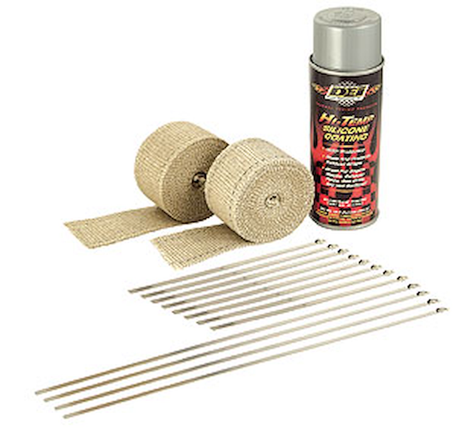 Motorcycle Exhaust Pipe Wrap Kit With Aluminum HT Silicone Coating