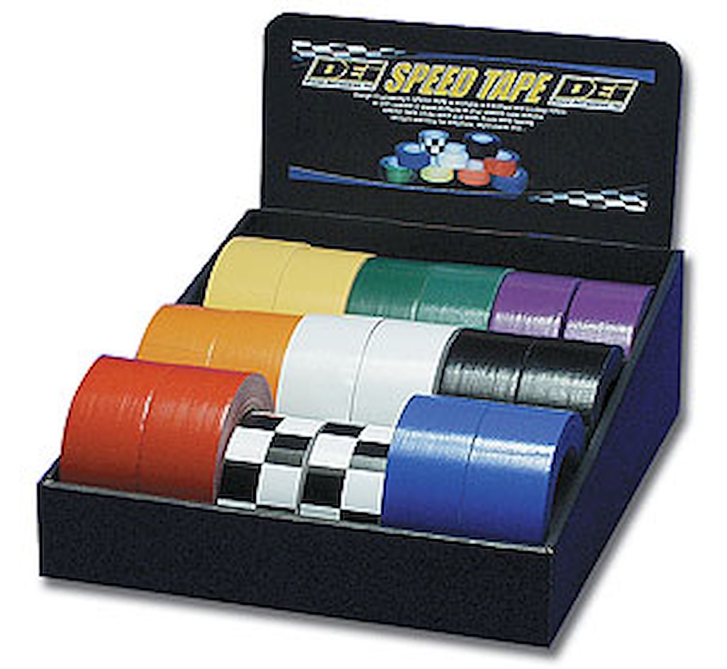 Speed Tape Assortment Includes full-color display box & 2 rolls of each color