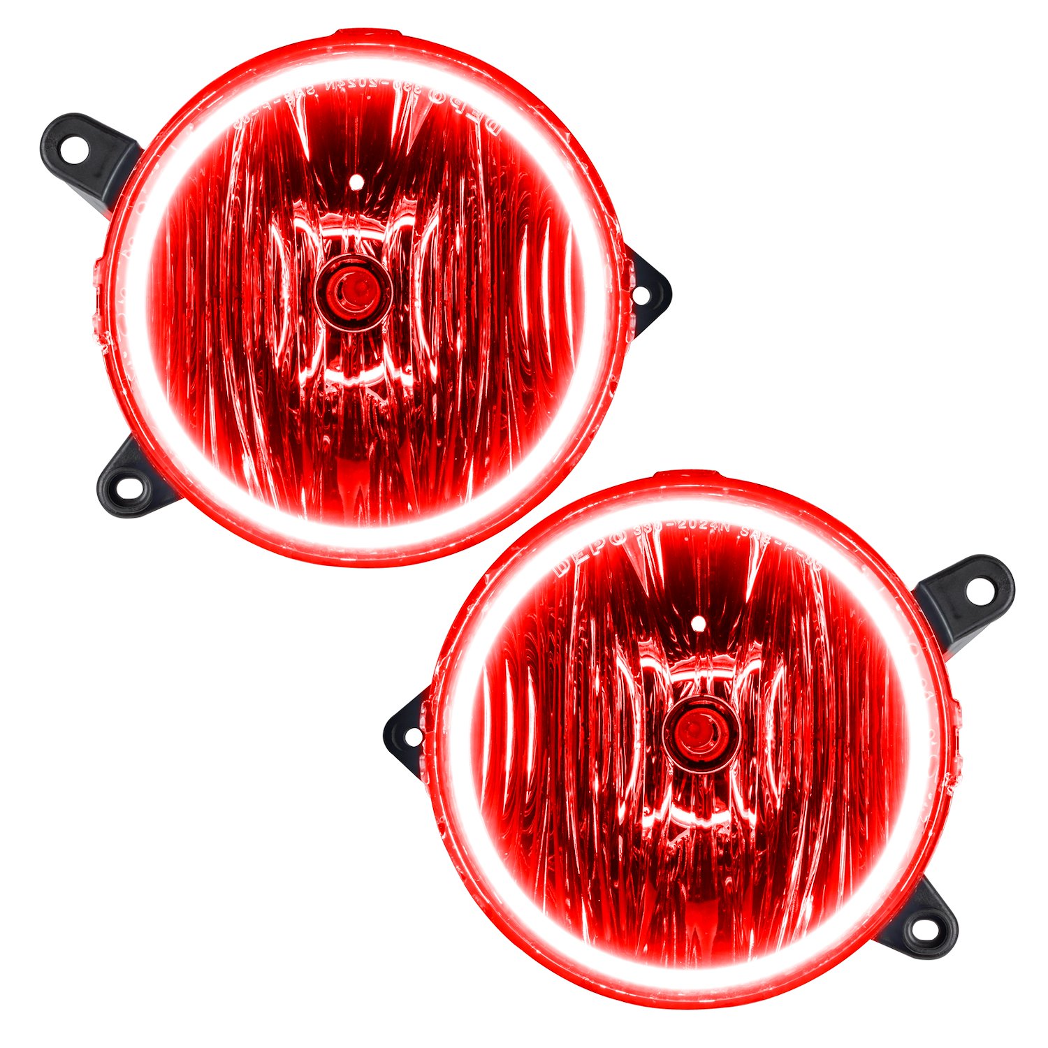 LED HALO Fog Light Assembly for 2010-2012 Ford Mustang GT Coupe/Convertible - Red
