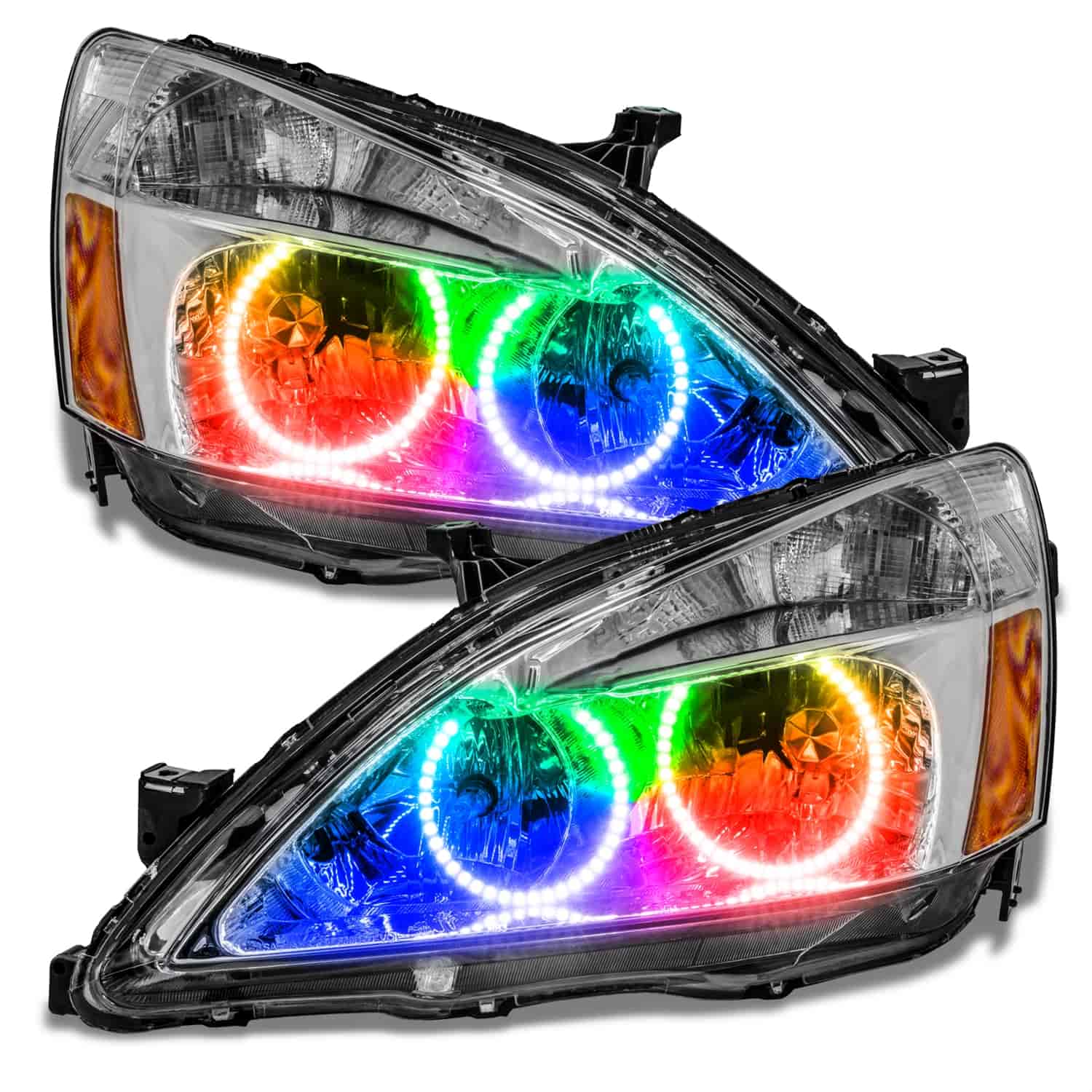 Colorshift Halo Headlight Assemblies [Without  Controller] For 2003-2007 Honda Accord Coupe/Sedan