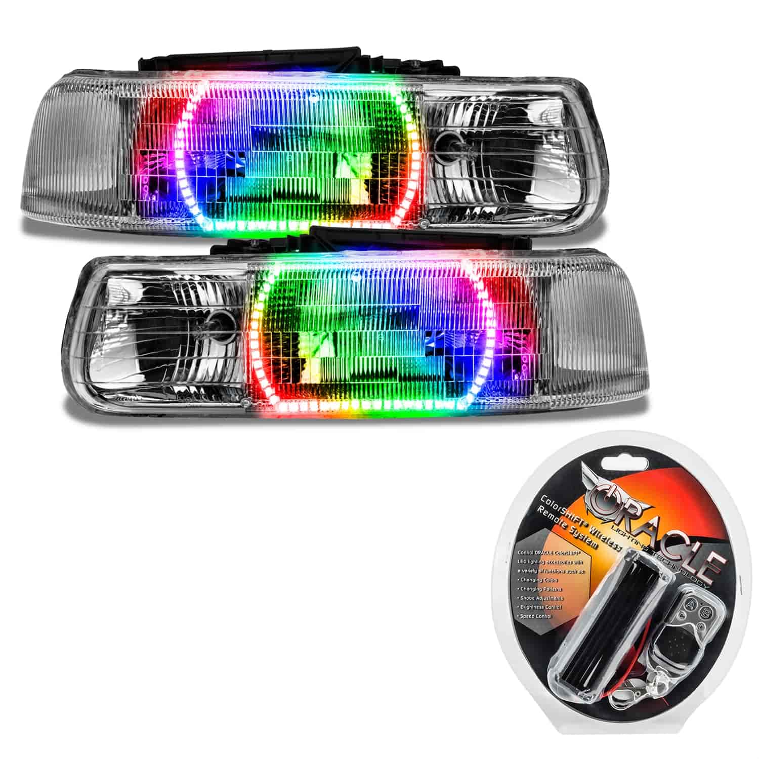 ColorSHIFT Halo Headlight Assemblies [RF Controller] for 2000-2006 Chevy Tahoe