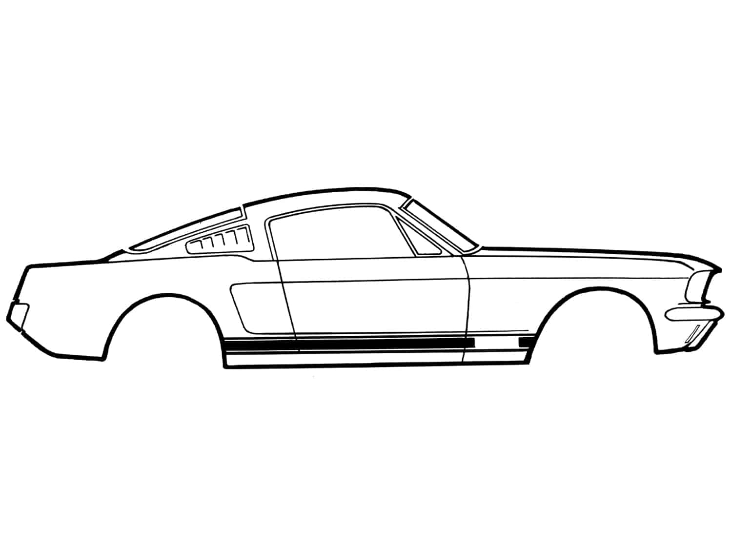 1967 GT STRIPE KIT BLACK
