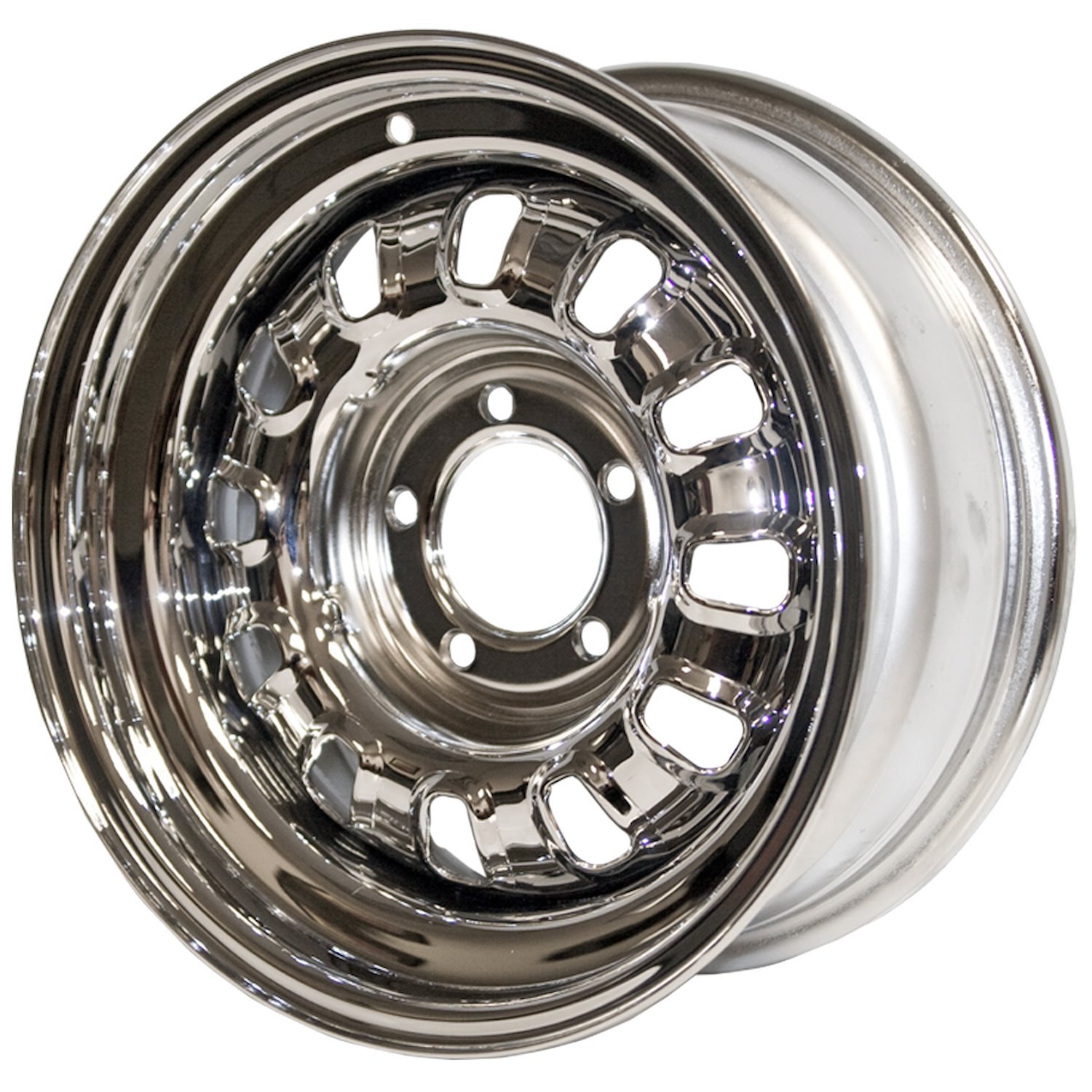 C8OZ Mustang-Style Steel Chrome Wheel [Size: 15