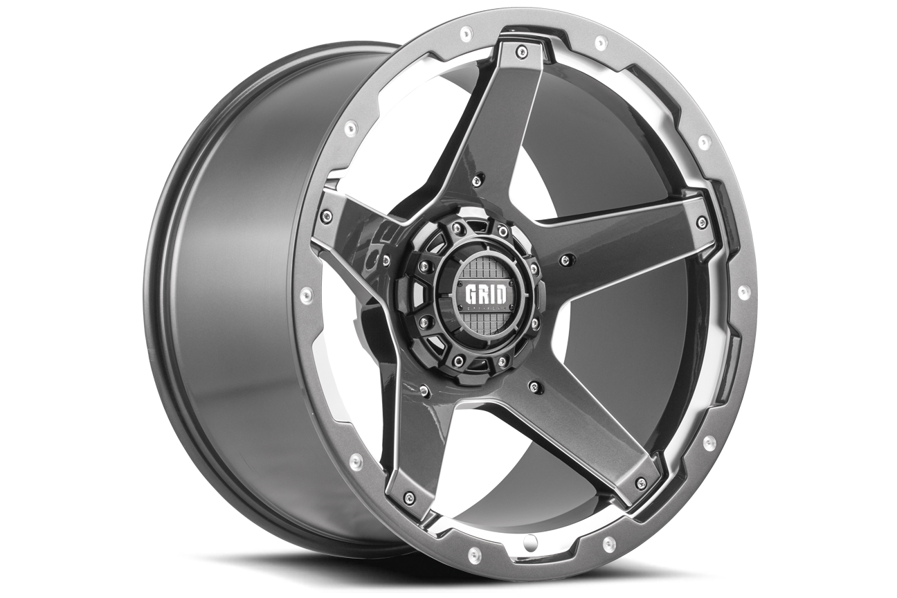 GD04-Series Wheel, Size: 17 x 9 in., Bolt Pattern: 6 x 139.70 mm, Offset: 35 mm [Gloss Graphite/Milled]