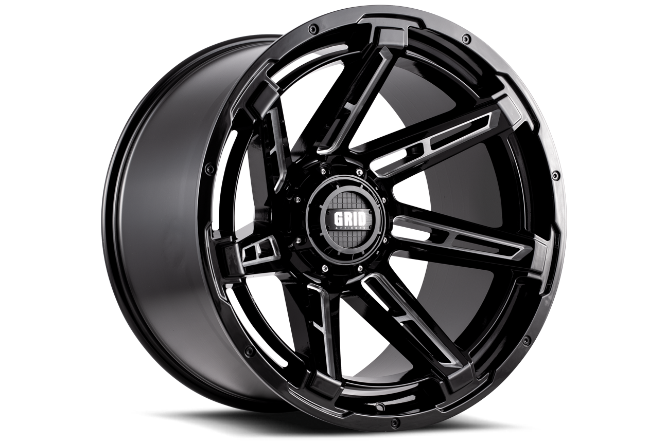 GD12-Series Wheel, Size: 20 x 9 in., Bolt Pattern: 8 x 170 mm, Offset: 15 mm [Gloss Black/Milled]