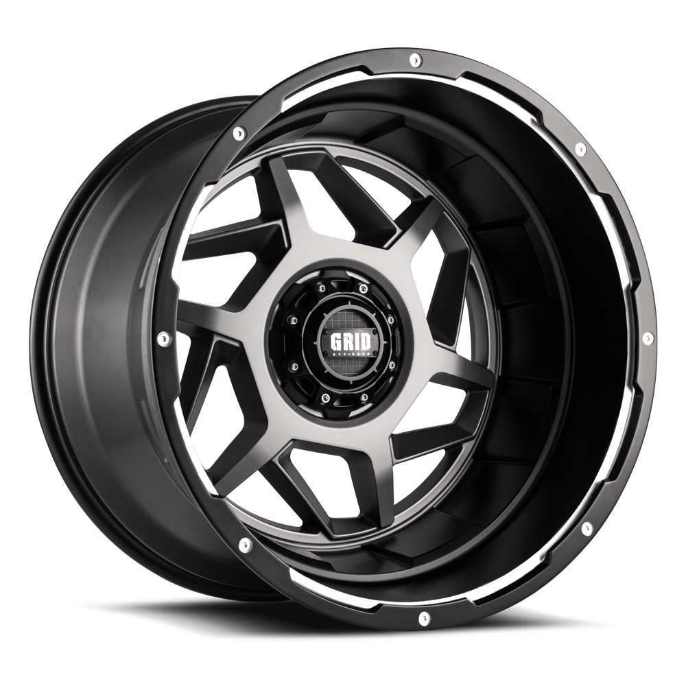 GD14-Series Wheel, Size: 17 x 9 in., Bolt Pattern: 6 x 120 mm, Offset: 15 mm [Matte Anthracite w/Black Lip]