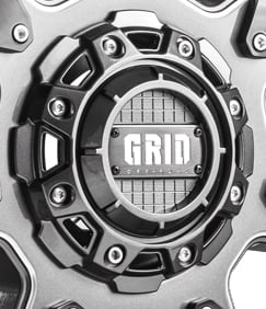 GRID Wheel Center Cap, Size: 5 x 150/213 mm, Fits 8-Lug Wheels [Gloss Graphite]