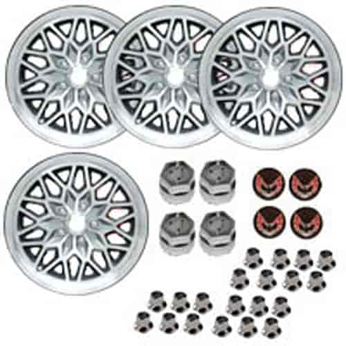 GSF1794KR Snowflake Wheel Kit [Size: 17" x 9"] Finish: Gunmetal Painted Recesses & Gloss Clear Coat