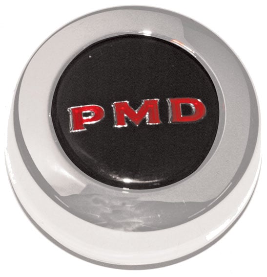 Center Cap for 1967-1970 Rally II Wheels [Black with Red PMD Logo]