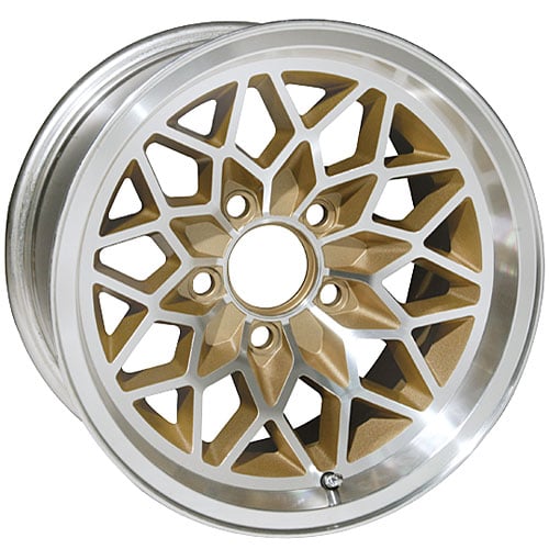 Snowflake Wheel [Size 15" x 8"] Gold Painted Recesses with Machined Lip