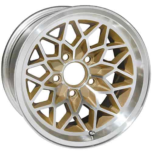 SFW158V2 Snowflake Wheel [Size: 15" x 8"] Finish: Gold Painted Recesses & Gloss Clear Coat