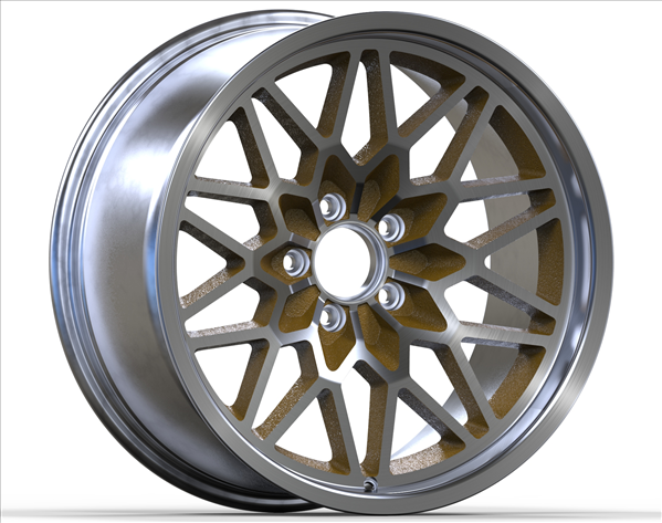 SFW199GLD Snowflake Wheel [Size: 19" x 9.50"] Finish: Gold Painted Recesses & Gloss Clear Coat