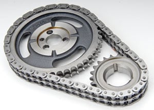 True Roller Timing Chain SB-Chevy with aligned bore block, .005" reduced