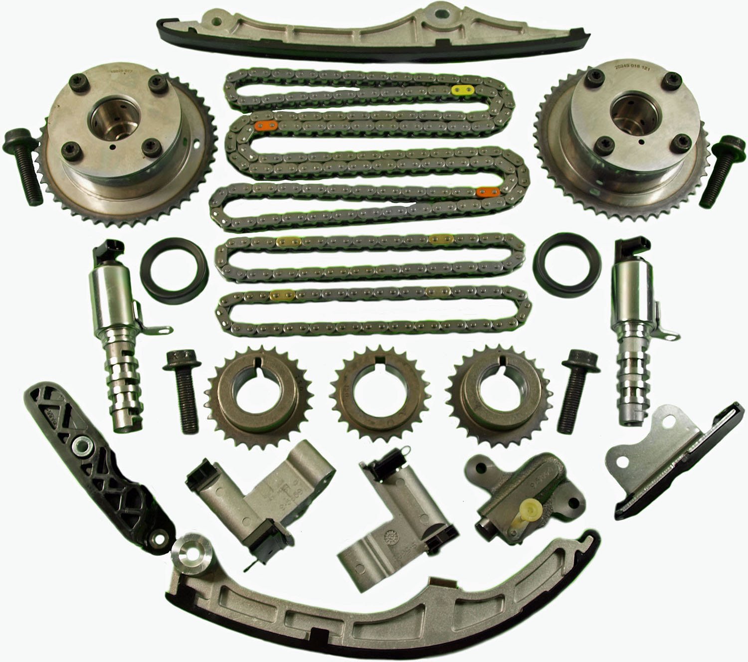 Engine Timing Chain Kit w/VVT Sprockets for 2007-2011 Ford 3.5L, 3.7L V6 Engines