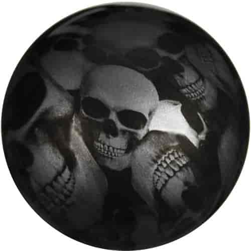 Black Multi Skull Series Shifter Knob 16mm x 1.50 Brass Threads Includes Two Brass Adapters
