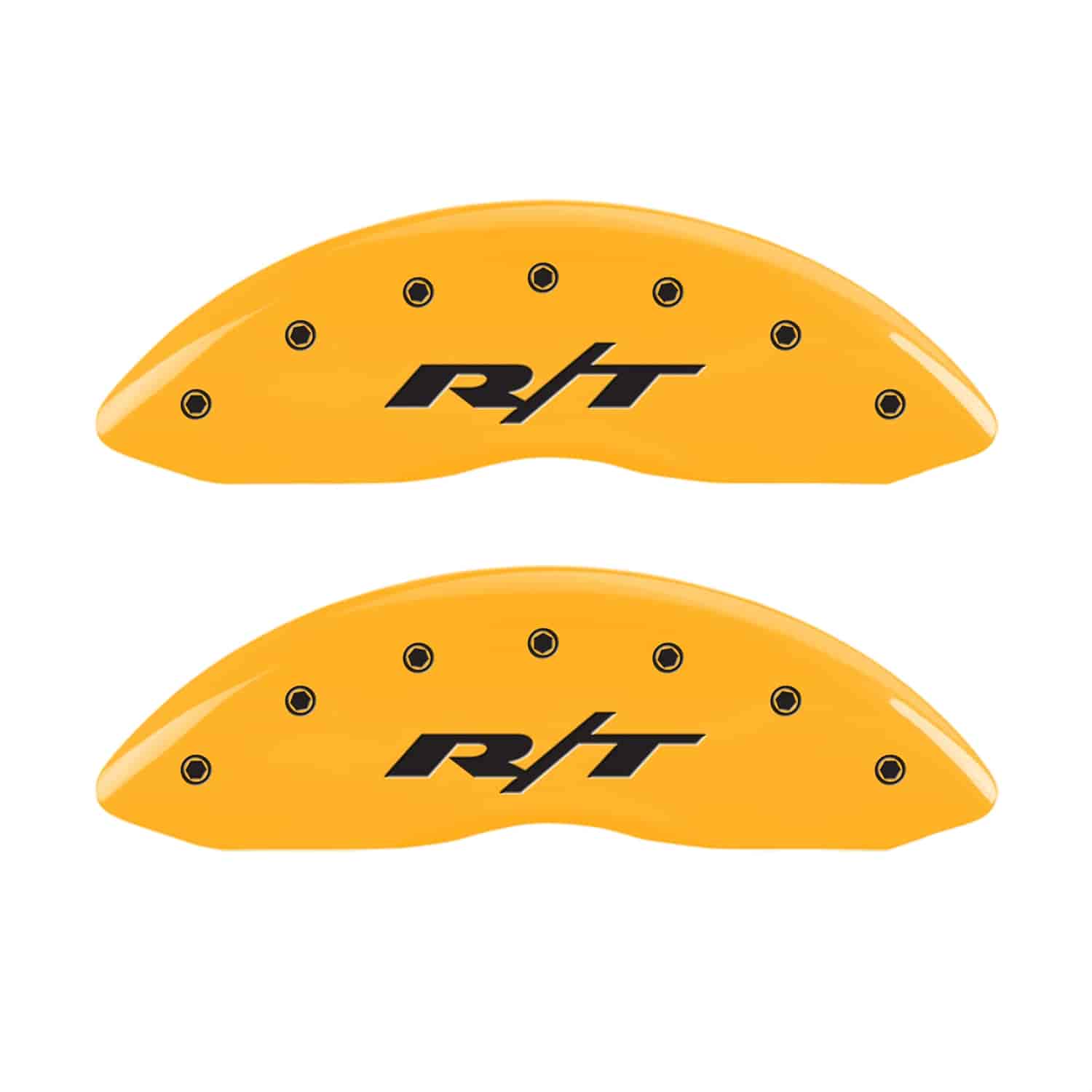 Set of 4 caliper covers Engraved Front and Rear RT1-Truck Yellow powder coat finish black characters