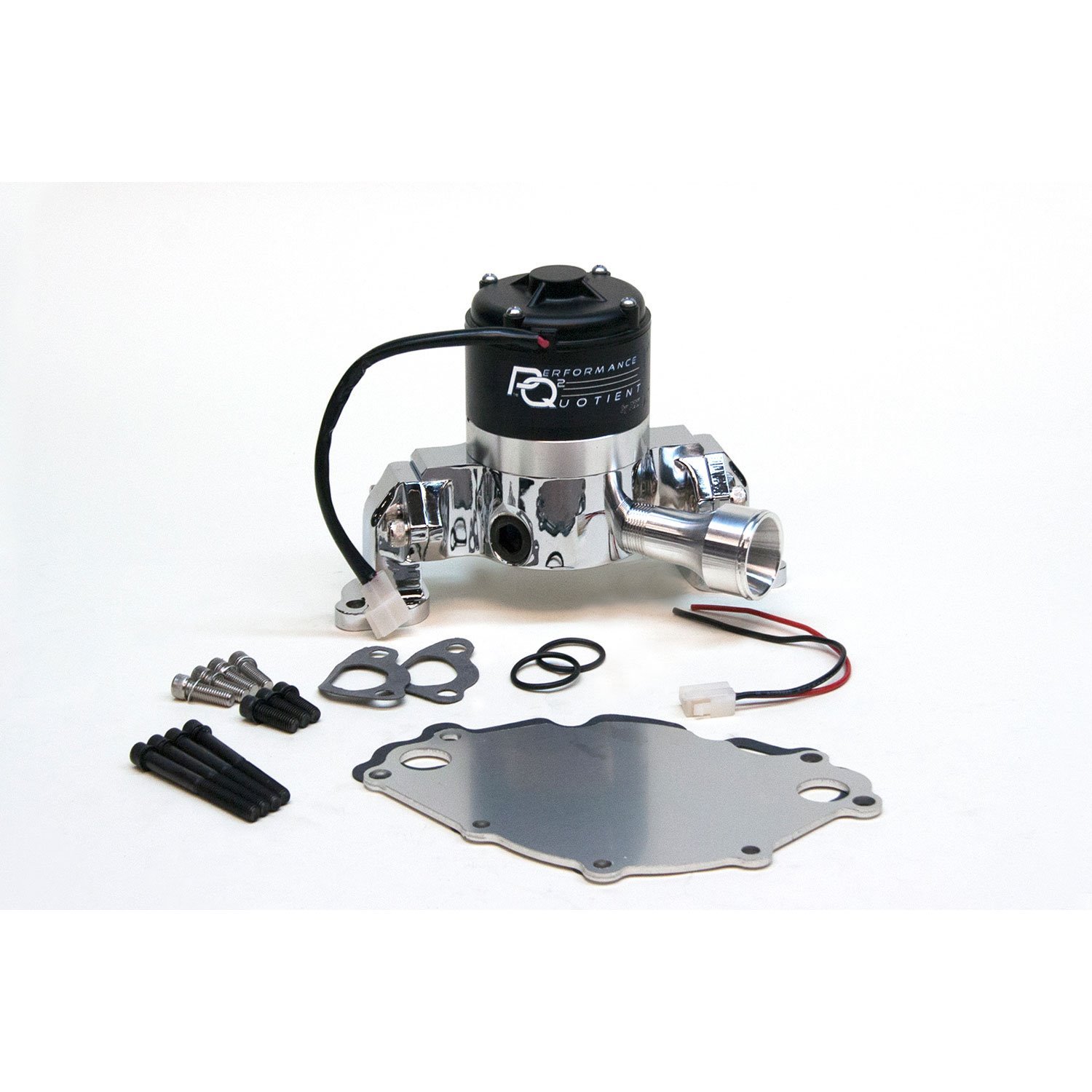 WATER PUMP ELEC RACE FORD SB 302-351W Chrome Kit Incl Alum Backplate Hardware / Pig Tail