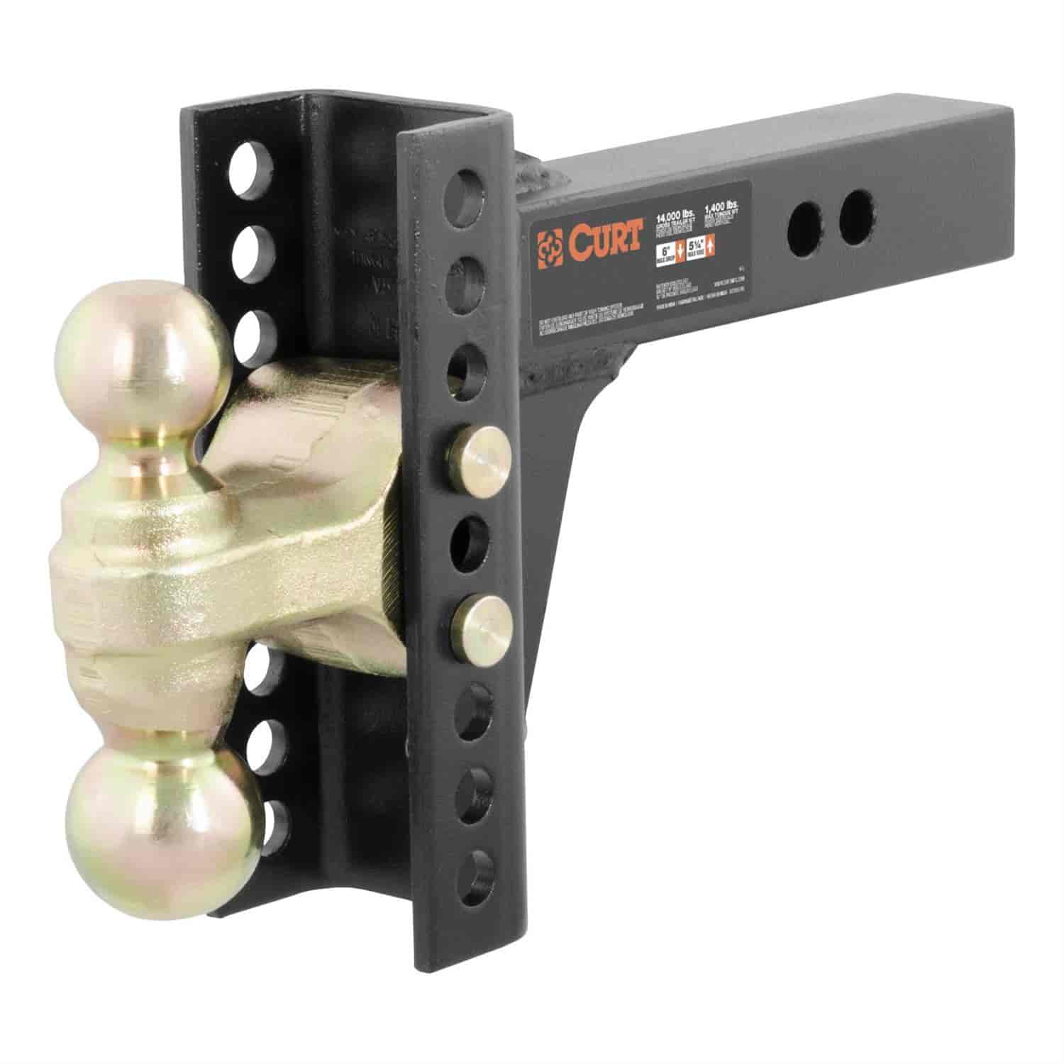 Channel-Style Adjustable Dual Ball Mount 2 in. & 2-5/16 in. Balls