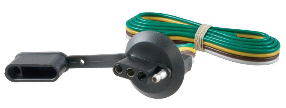 4-Way Flat License Plate Light Plug Connector Socket