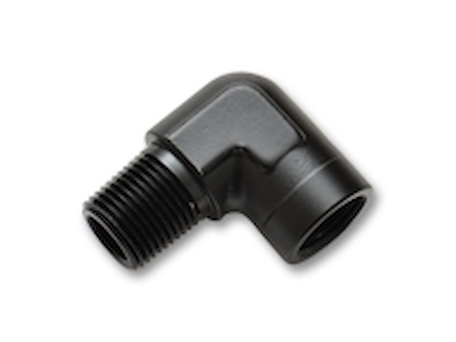 90 Degree Female NPT to Male NPT Adapter Fitting [1/4 in. Female NPT to 1/4 in. Male NPT, Black]