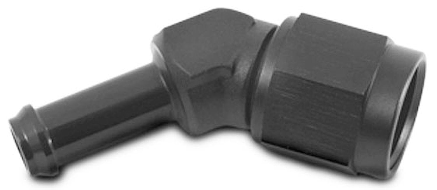 45 Degree AN Female to Barb Adapter Fitting [-8 AN Female to 1/2 in. Barb, Black]