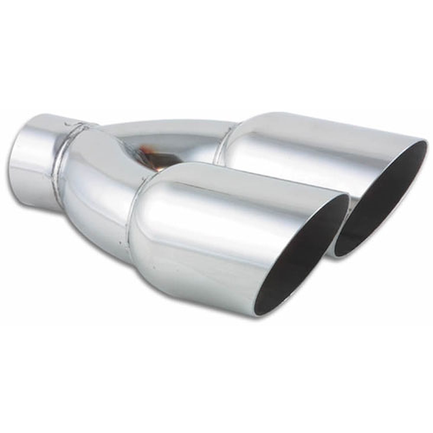 Dual 3.5" Round Stainless Steel Exhaust Tip Single Wall