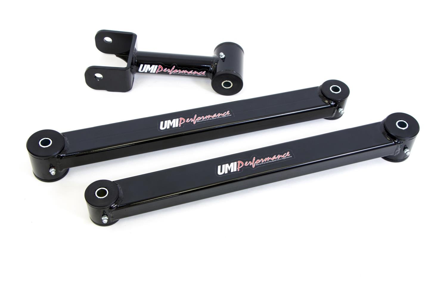 This non-adjustable rear suspension kit from UMI replaces the upper control arm and lower rear contr