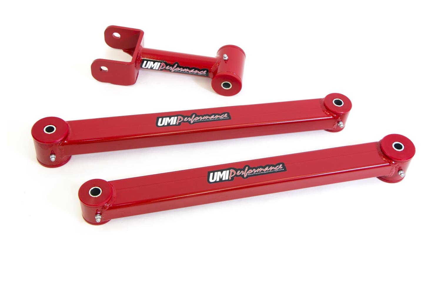 This non-adjustable rear suspension kit from UMI replaces the upper control arm and lower rear contr