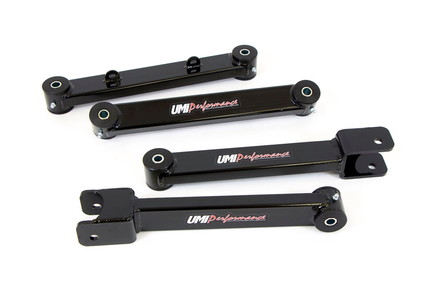 Rear suspension kit from UMI includes heavy duty rear trailing arms and rear toe rod arms for your 5