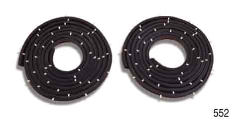 Door Weatherstrip Seals with Clips for 1955-1957 Chevy Tri-Five Sedan, Wagon, & Truck