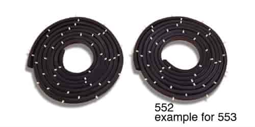 Door Weatherstrip Seals with Clips for 1955-1957 Chevy Tri-Five Hardtop, Convertible, & Nomad
