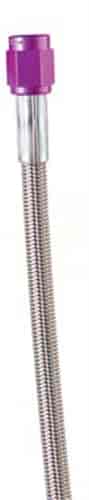 Steel Braided Hose 12" -3AN Purple Ends with -4AN Hose 1/8 NPT