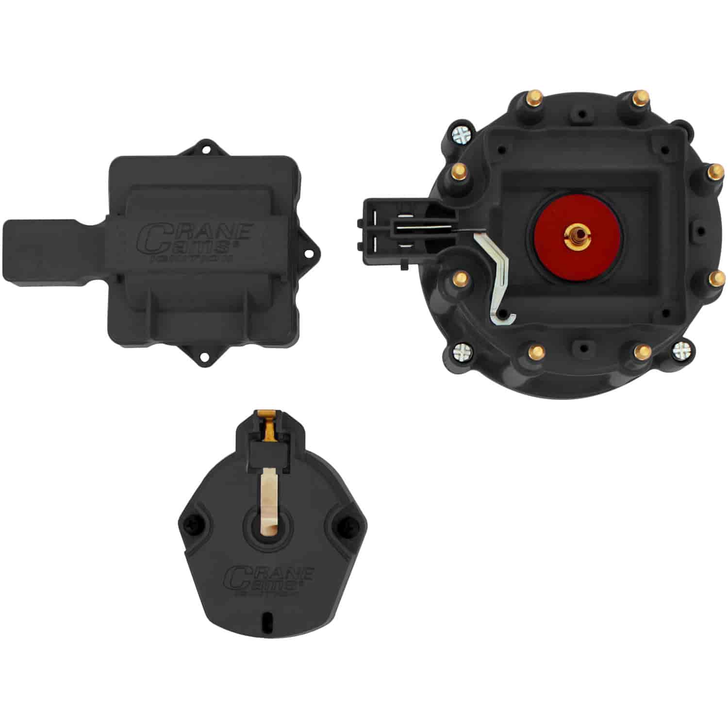 HEI Distributor Cap, Rotor and Coil Cover Black