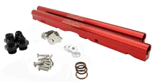 LSXRT Billet Fuel Rail Kit GenIII Red with Fittings, O-Rings, Hardware