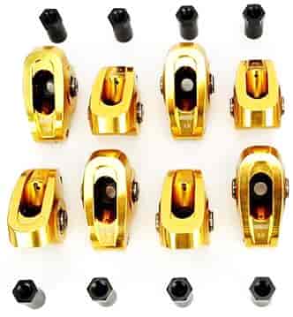 Set of 8 COMP Cams 19002-8 Ultra-Gold Aluminum Roller Rocker Arm with 1.6 Ratio and 3/8 Stud Diameter for Small Block Chevrolet, 