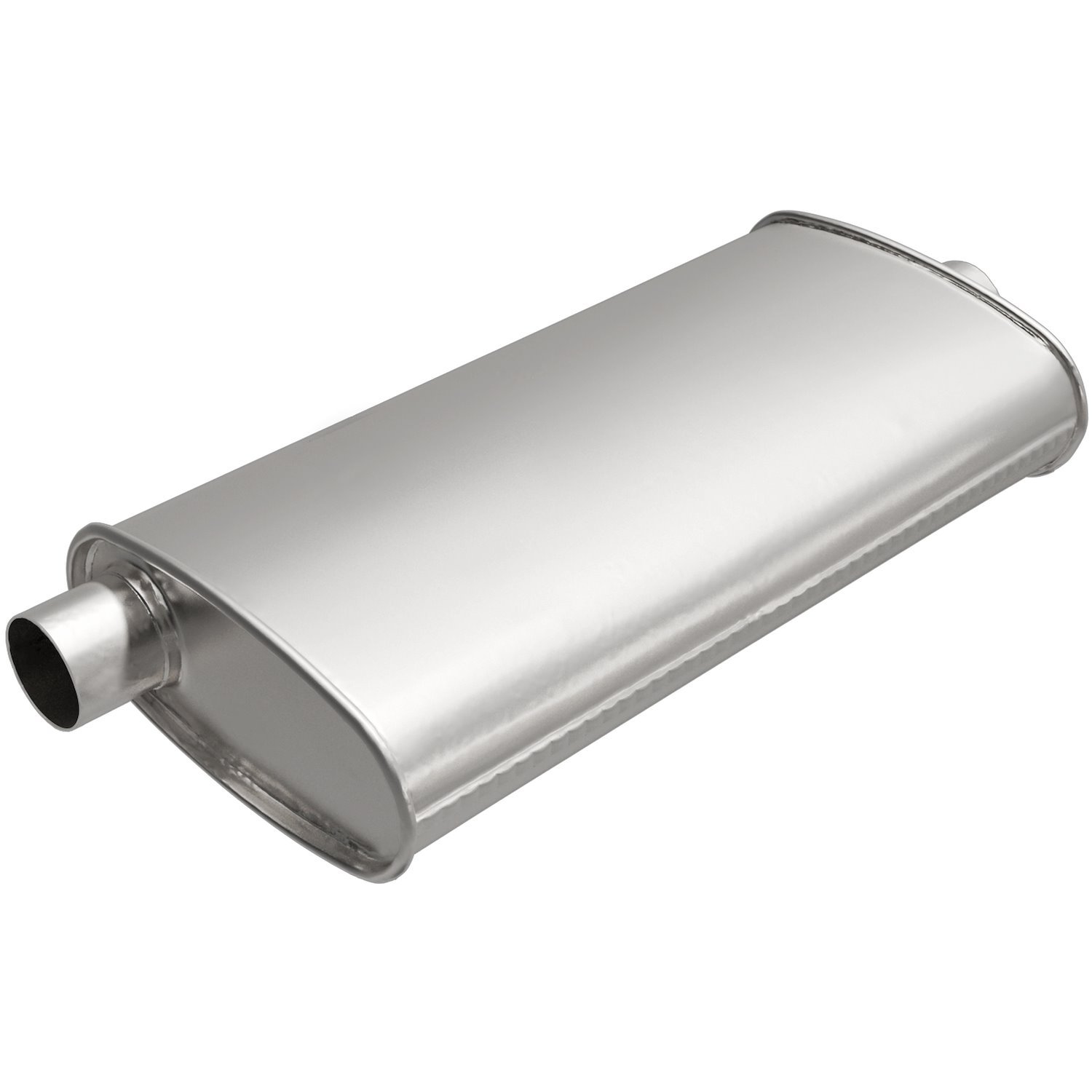 Universal Exhaust Muffler, Oval, Inlet/Outlet: 2.50 in./2.25 in.