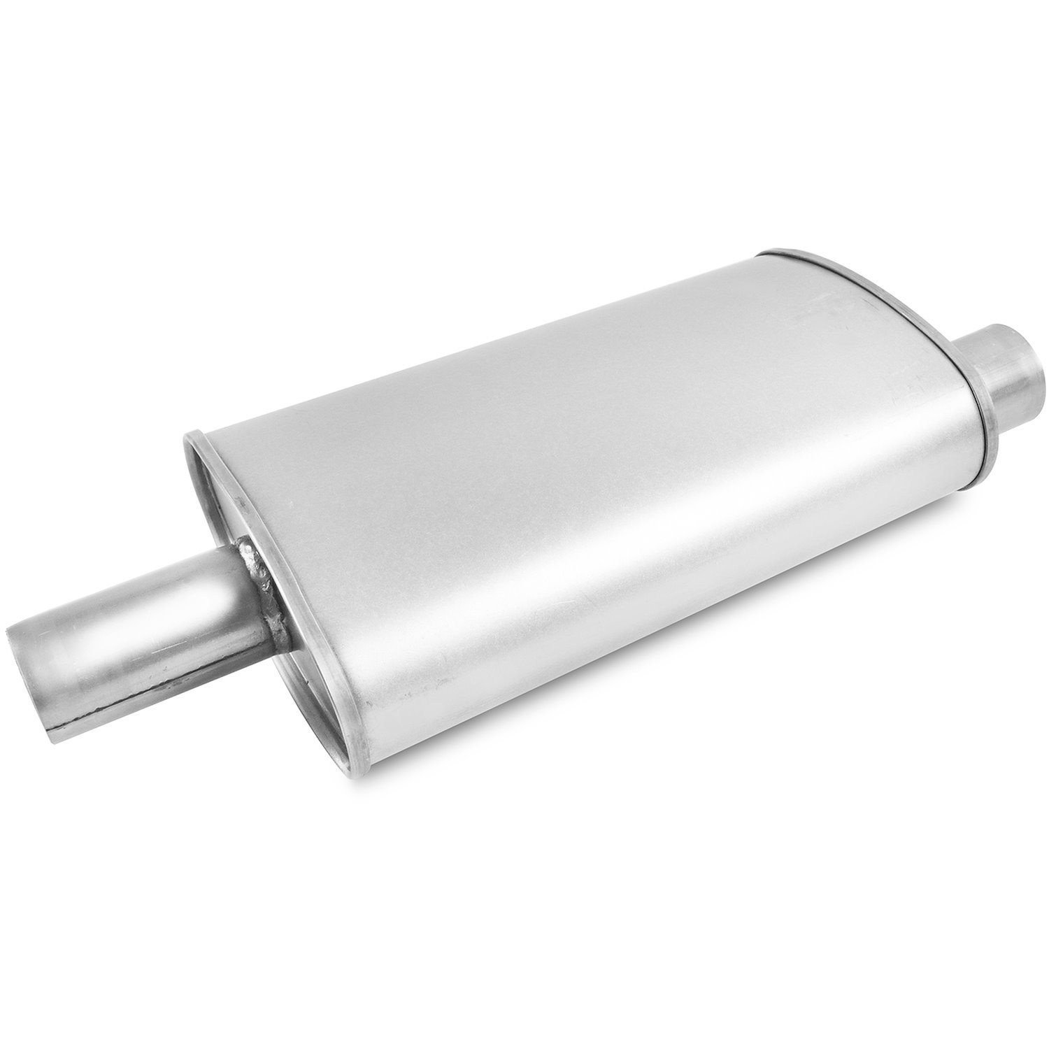 Universal Exhaust Muffler, Oval, Inlet/Outlet: 2.50 in./2 in. , Offset/Center