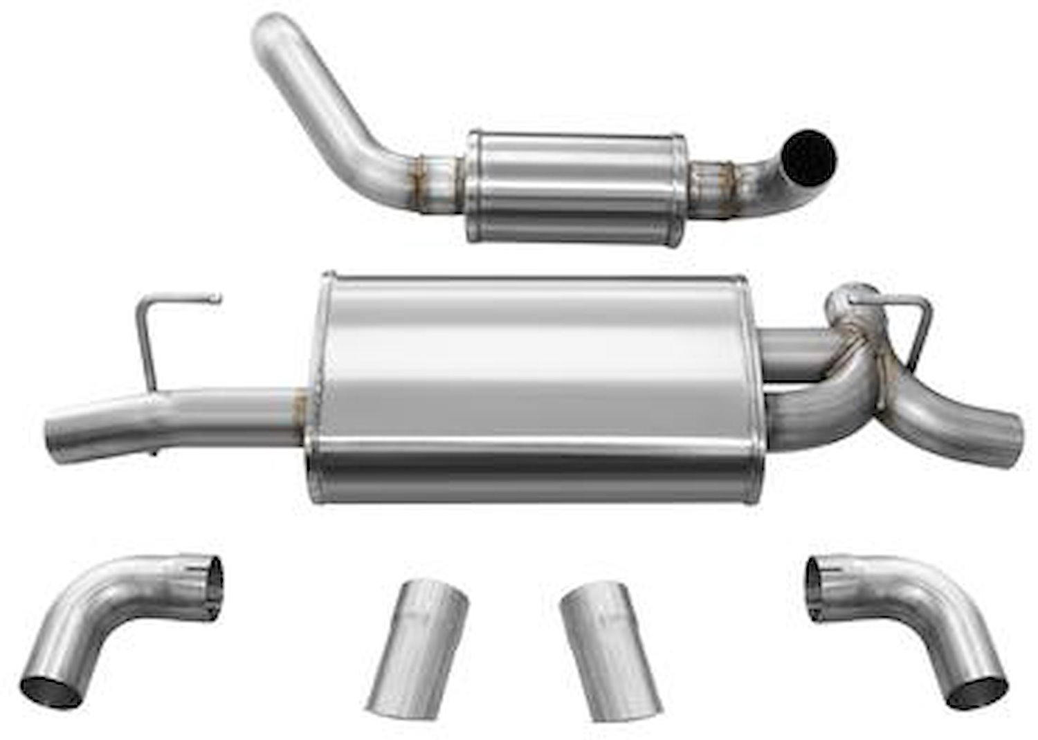 Touring Axle-Back Exhaust System 2018-2019 Jeep Wrangler JL 3.6L V6 - Polished