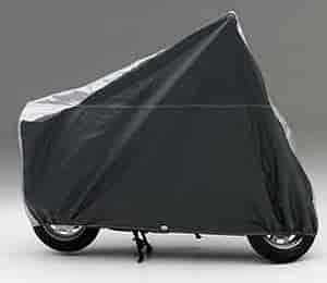 Ready-Fit; Scooter Cover; Silver Urethane; Medium; w/Windshield; w/Sissy Bar Or Rear Box And Saddleb