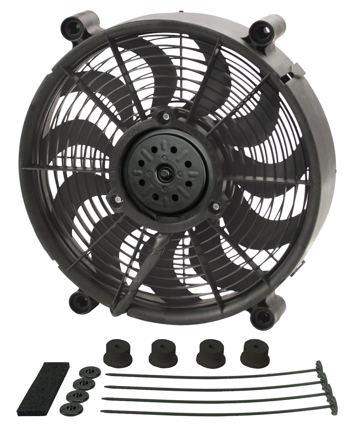 12" High Output Single RAD Electric Fan - Standard Mounting Kit 1450/1000 cfm